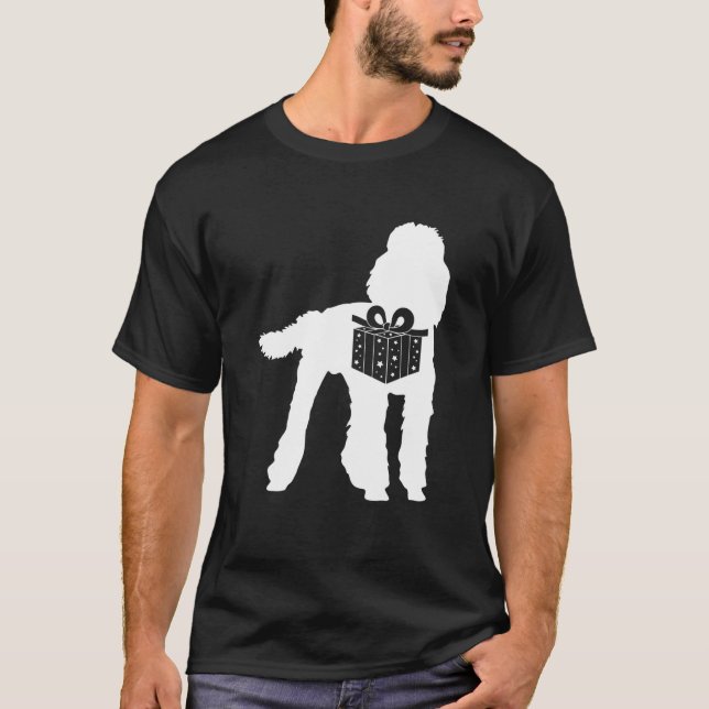 T-shirt Poodle Noël mignon Chien Chien Chiot Pet Animaux d (Devant)