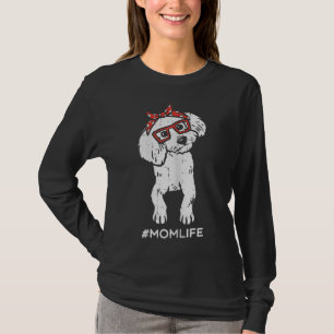 T-shirt Poodle Polka Dot Bandana Maman Vie Fête des mères