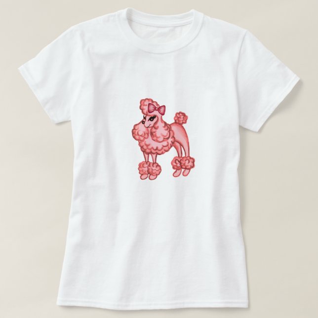 T-shirt poodle rose (Design devant)