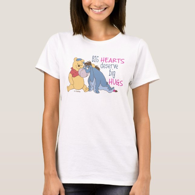 T-shirt Pooh & Eeyore | Big Hearts Mérite Big Hugs (Devant)
