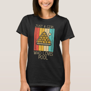 T-shirt Pool cool Pour Les Filles Billard Snooker 8 Ball P