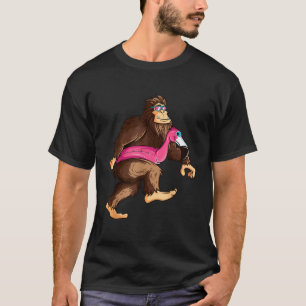 T-shirt Pool Party Bigfoot rose Flotte Flamant rose Sasqua
