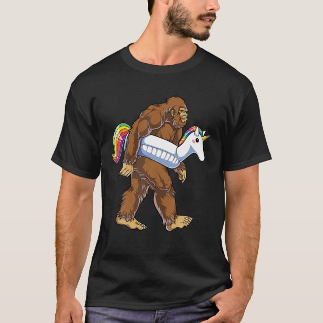 T-shirt Pool Party Bigfoot Unicorn Float Funny Sasquatch R (Devant)