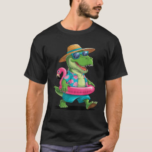 T-shirt Pool Party Dinosaur Flamant rose rose Flotte Funny
