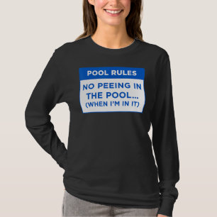 T-shirt Pool Rules no Peeing in Pool Word Design