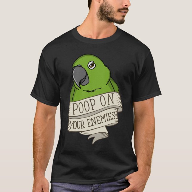 T-shirt Poop de perroquet sur vos ennemis Je Jaune naped A (Devant)