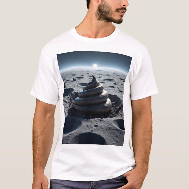 T-shirt poop on the moon (Devant)