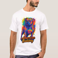 Pop Art American Bulldog - Chien néon dynamique