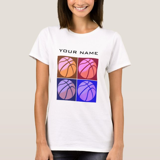 T-shirt Pop Art Basketball Votre nom (Devant)