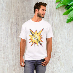 T-shirt Pop Art Broken Chain Explosion Bold Comic Style