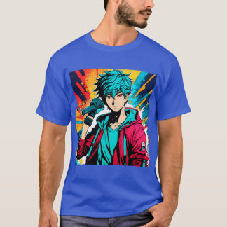 T-shirt Pop Art Cartoon Boy Hero Searching With Flashlight