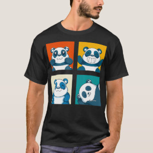 T-shirt Pop Art Cute Faune Animal Panda Funny Panda Bea