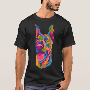 T-shirt Pop Art Doberman mignon Paw Pet Pet Hommes Femmes