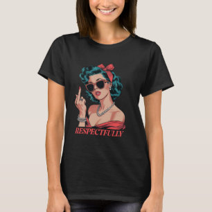 T-shirt Pop Art Doigt d'Honneur, Rétro Féministe Drôle et