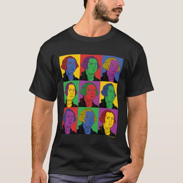 T-shirt Pop Art George Washington (Devant)