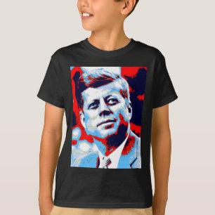 T-shirt Pop Art JFK John F. Kennedy Red Blue