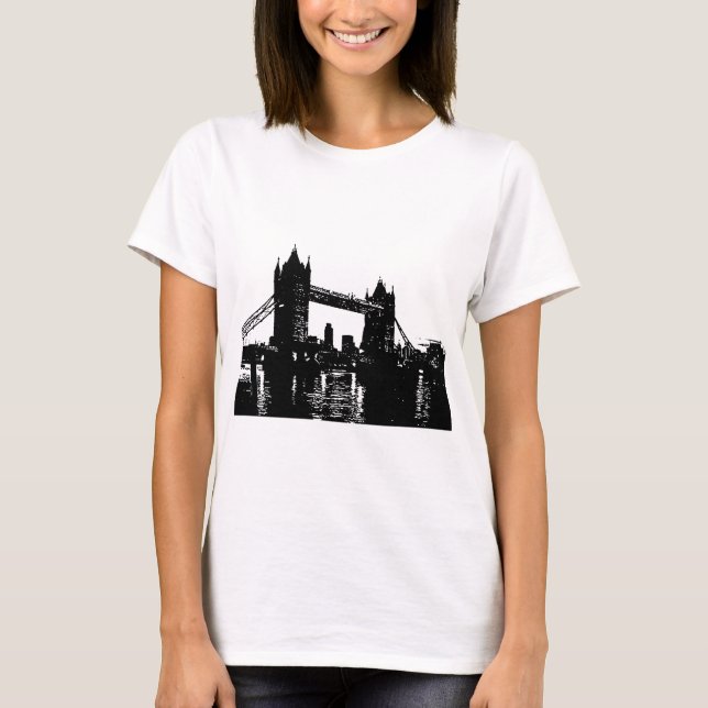 T-shirt Pop Art London Tower Bridge (Devant)