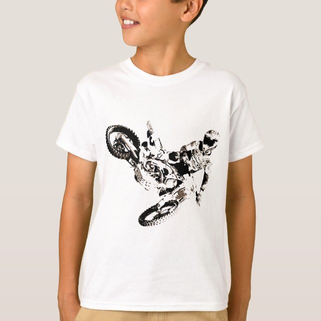 T-shirt Pop Art Motocross Motorcyle Sport (Devant)