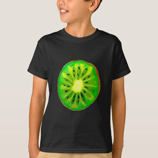 T-shirt Pop art vif kiwi fruit original aquarelle (Devant)