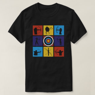 T-shirt Pop Artisy Tir à l'arc Sports et Joueur Silhouette