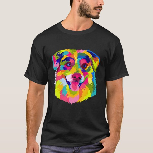 T-shirt Pop Australian Shepherd mignon chien australien co (Devant)
