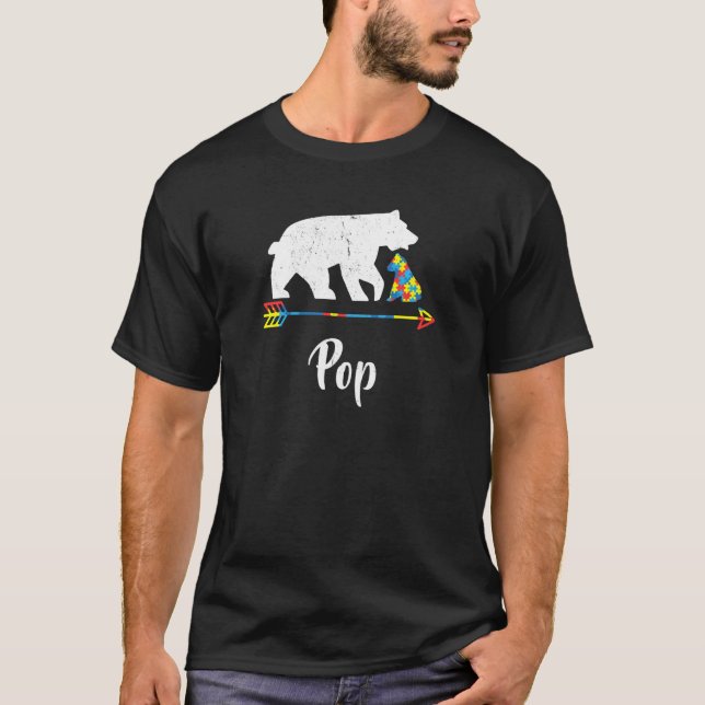 T-shirt Pop Bear Sensibilisation sur l'autisme Fière Autis (Devant)