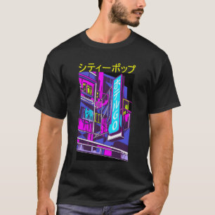 T-shirt Pop City Japonais Années 70 80 Aesthetic Vaporwave