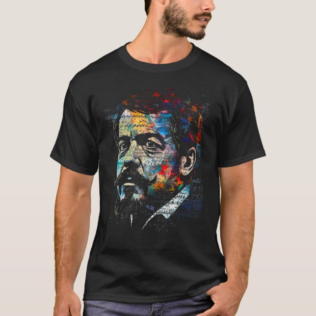 T-shirt Pop Claude Debussy Composer Piano (Devant)