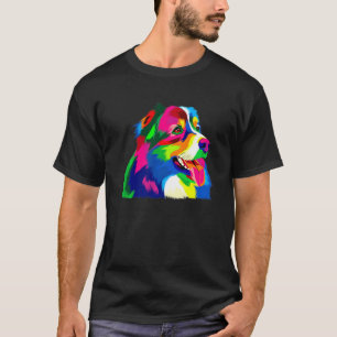 T-shirt Pop coloré Australian Shepherd Portrait Aussie