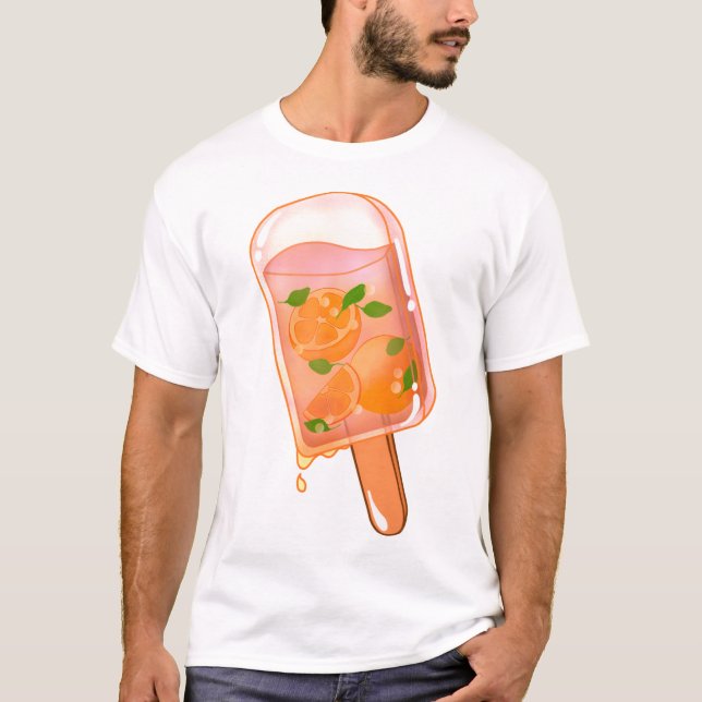 T-shirt Pop de glace fraîche orange (Devant)