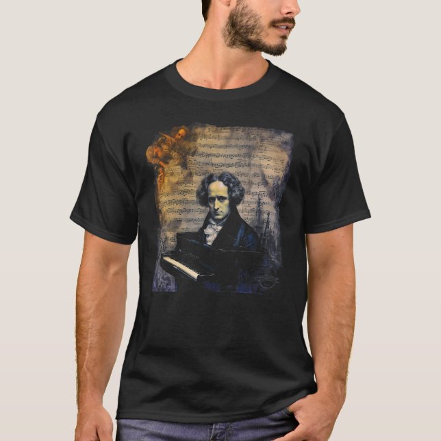 T-shirt Pop Felix Mendelssohn Pianist (Devant)