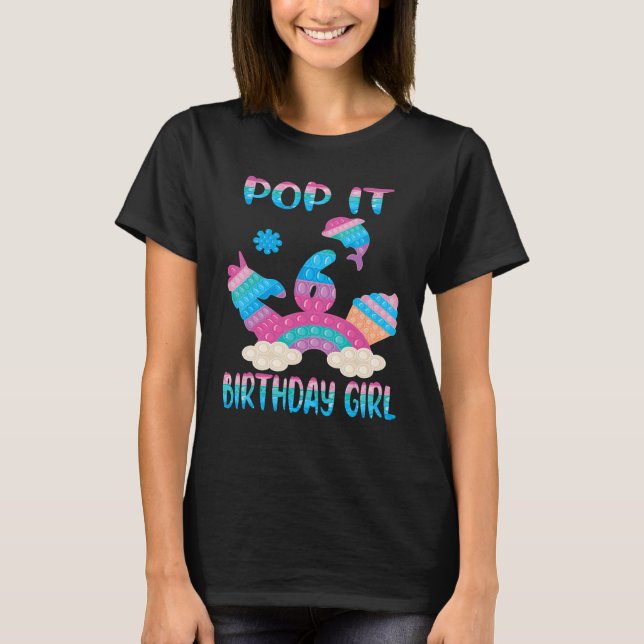 T-shirt Pop It 6e Anniversaire Fille Jouet Fidget Pour Bir (Devant)