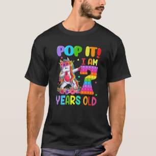T-shirt Pop It I Am 7 Years Dabbing Unicorn Fidget 7E