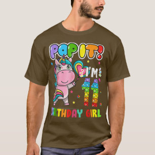 T-shirt Pop It I'm 11 Years 11th Birthday Unicorn Girl