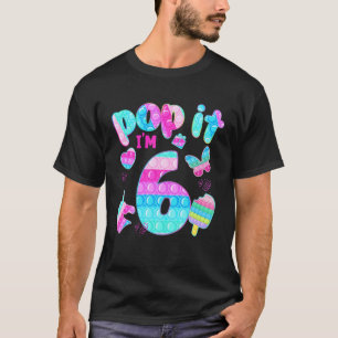 T-shirt Pop It I'm 6 Anniversaire Unicorn Fidget Toddler 6
