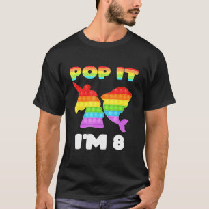T-shirt Pop It I'm 8 Anniversaire Fille Pop Fidget Toys Gr