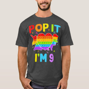 T-shirt Pop it I'm 9 Anniversaire Fille Pop Fidget Toys Gr