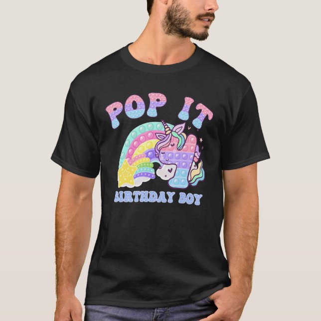 T-shirt Pop it J'ai 4 ans coloré 4e anniversaire B (Devant)