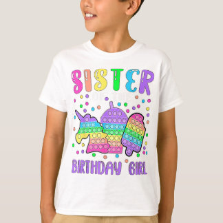 T-shirt Pop-it Soeur de la fille d'anniversaire Pop-it