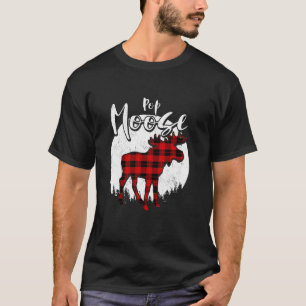 T-shirt Pop Moose Red Plaid Buffalo Correspondance de fami