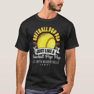 T-shirt Pop Pop De Softball Comme Pop Pop De Baseball Avec