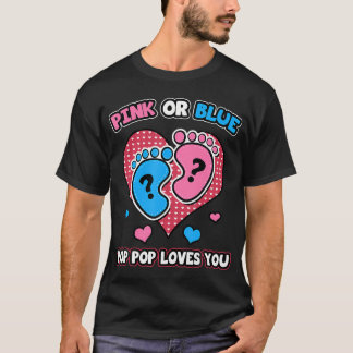 T-shirt Pop Pop Rose Ou Bleu Vous Aime Genre Révéler Annou