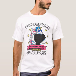 T-shirt Pop Popcorn 1 Enfant Fête des Pères Pop Pop Licorn