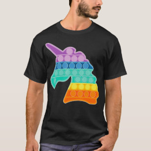T-shirt Pop Push Fidget Sensory Toy Unicorn Rainbow Bubble