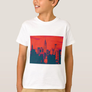 T-shirt Pop Style Rouge Retro Art New York City