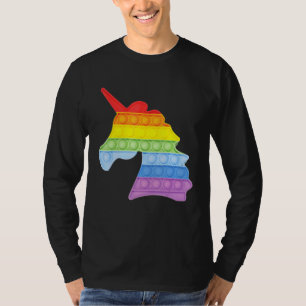 T-shirt Pop Up Fidget Jeu Unicorn Arc En Ciel Coloré Pour