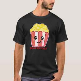 T-shirt Popcorn de Cinéma avec Citation Binge Watcher