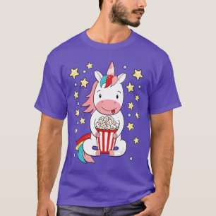 T-shirt Popcorn Licorne Mignonne Pour Cinéphiles Film