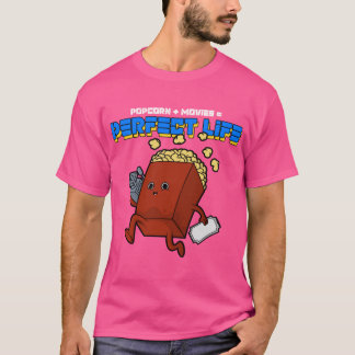 T-shirt POPCORN MOVIES PERFECT LIFE girl funny