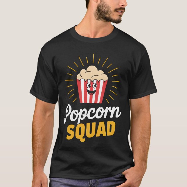 T-shirt Popcorn Squad Funny Movie Lover Design boy (Devant)